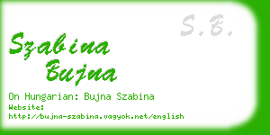 szabina bujna business card